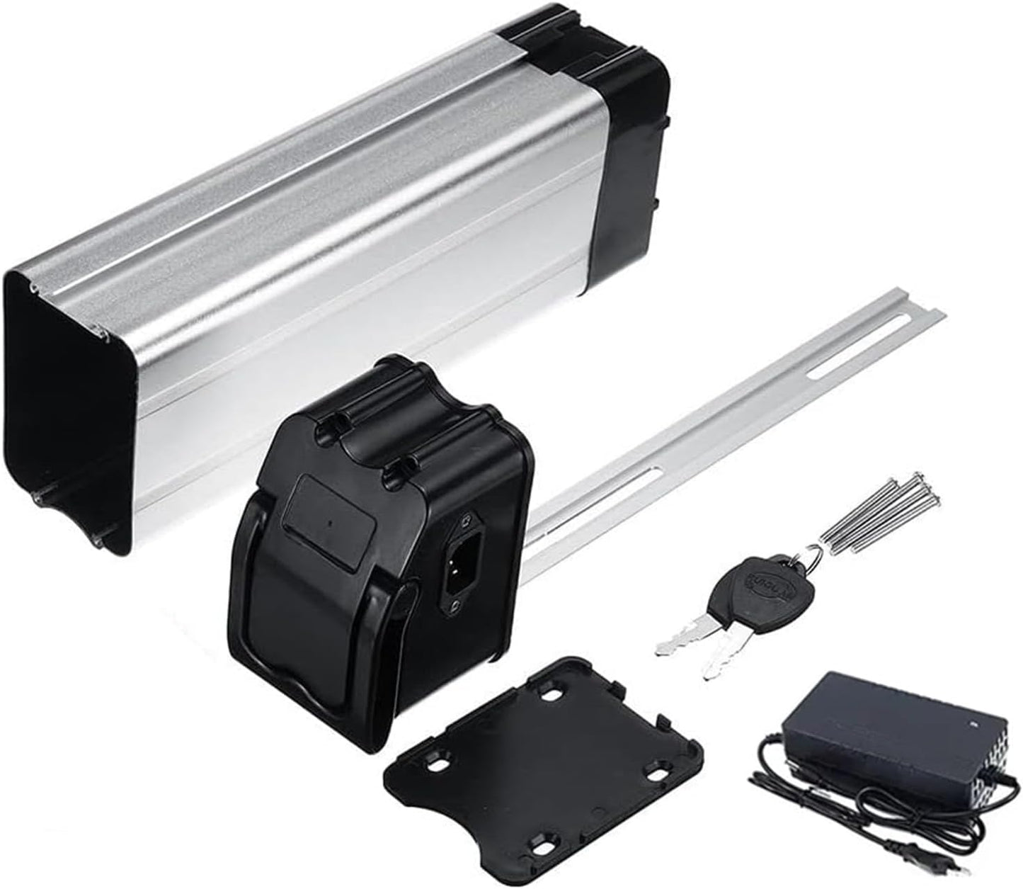 48V 12AH 15AH 17.5AH Silver Fish Ebike Bateria Lithium Battery,48V Ebike Battery,for 200W-1000W City Bike Folding Bike Motor(with 54.6V Charger),15ah