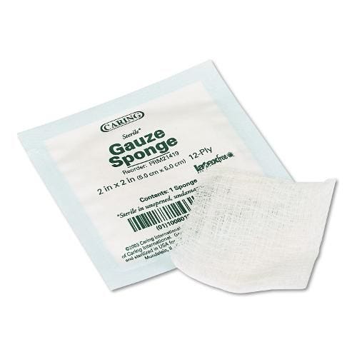 Woven Sterile Gauze Sponges, 4" X 4", 8 Ply, Case of 1200