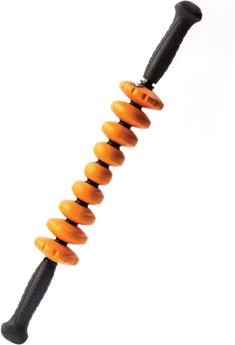 TRIGGERPOINT STK, Contour Massage Cane Stick, Handheld Foam Roller Deep Tissue Muscle Massage, Grey and Orange, 19.5 Inch/50 Cm