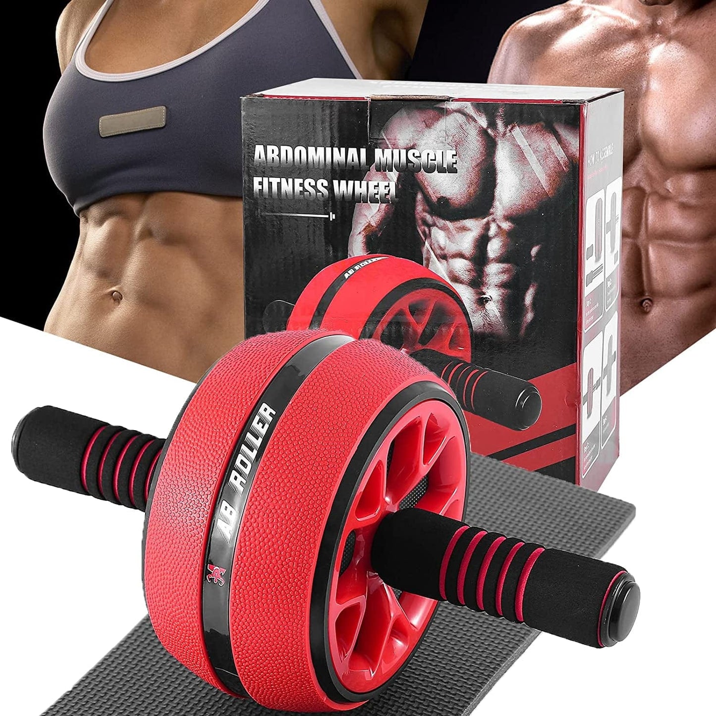 Tseapeni-Ab Roller, Workout Roller for Home Gym Fitness, Abs Workout Equipment for Abs and Core Strength Training, Ab Machine with Knee Pad Accessories