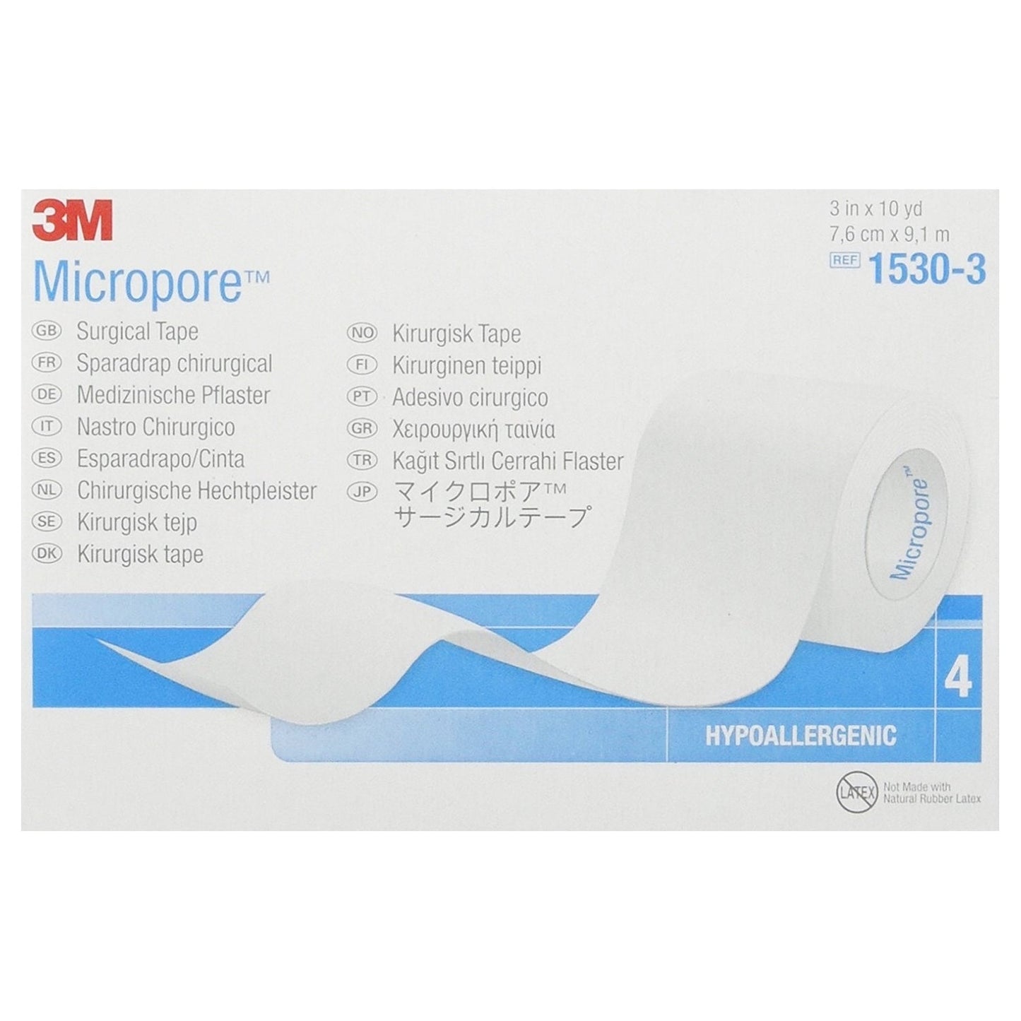 3M Micropore 1530-3 Medical Tape Skin Friendly Paper 3 Inch X 10 Yard White NonSterile, Case of 40