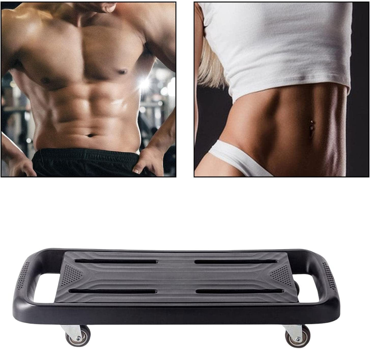 Vaveren Ab Roller for Abdominal Plate Home Gym Equipment 4 Wheel Core Workout Training Machine Ab Training Fitness Home Unisex Adult Indoor