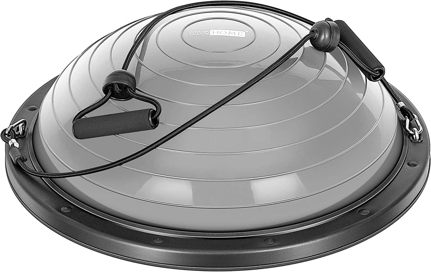 VIVOHOME 58Cm anti Slip Half Balance Ball Trainer Yoga Exercise Ball with Resistance Bands Bonus Foot Pump for Yoga Fitness, Strength Exercise, Core Training, Home Gym Supports up to 770LBS