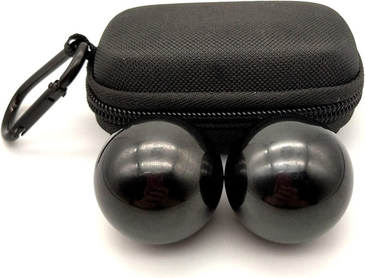1.57Inch Chrome Steel Black Baoding Balls for Hand Therapy, Exercise, and Stress Relief,2Pcs