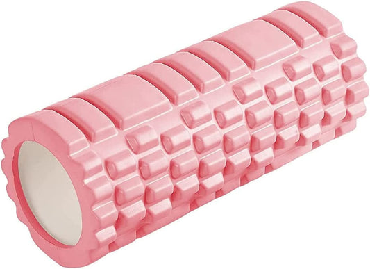 13" Pink Foam Roller - for Self Massage Exercise, Back Pain, Legs, Yoga, Relieve Muscles, Physical Therapy, Body Stretching, Deep Tissue - Medium Density