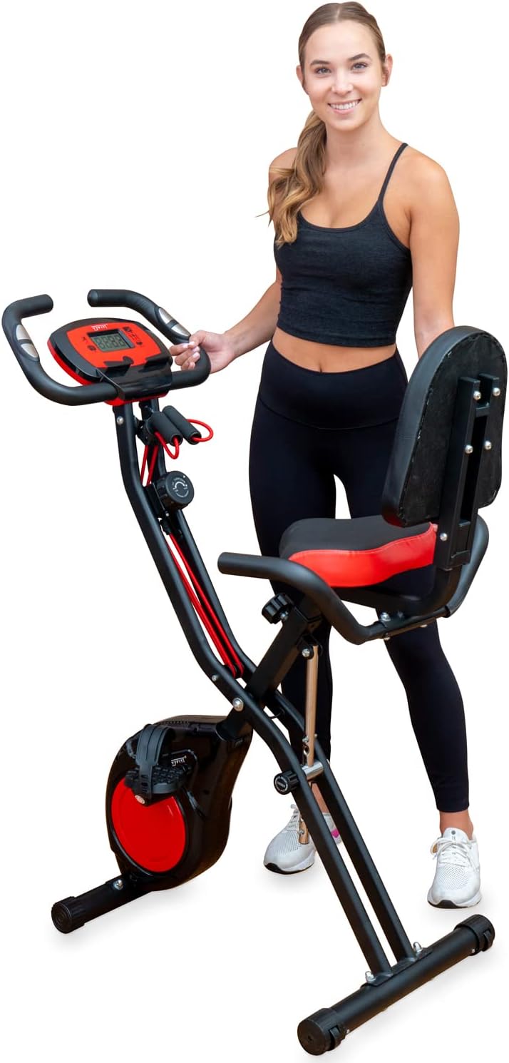 YYFITT 3-In-1 Folding Exercise Bike, Stationary Bikes for Home - $120