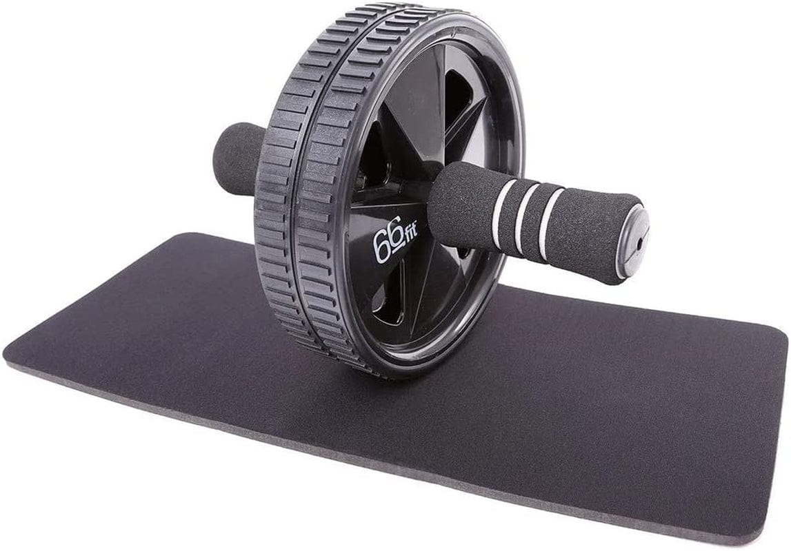 66Fit Ab Roller Wheel & Knee Pad - Abs Core Abdominal Workout Fitness Exerciser