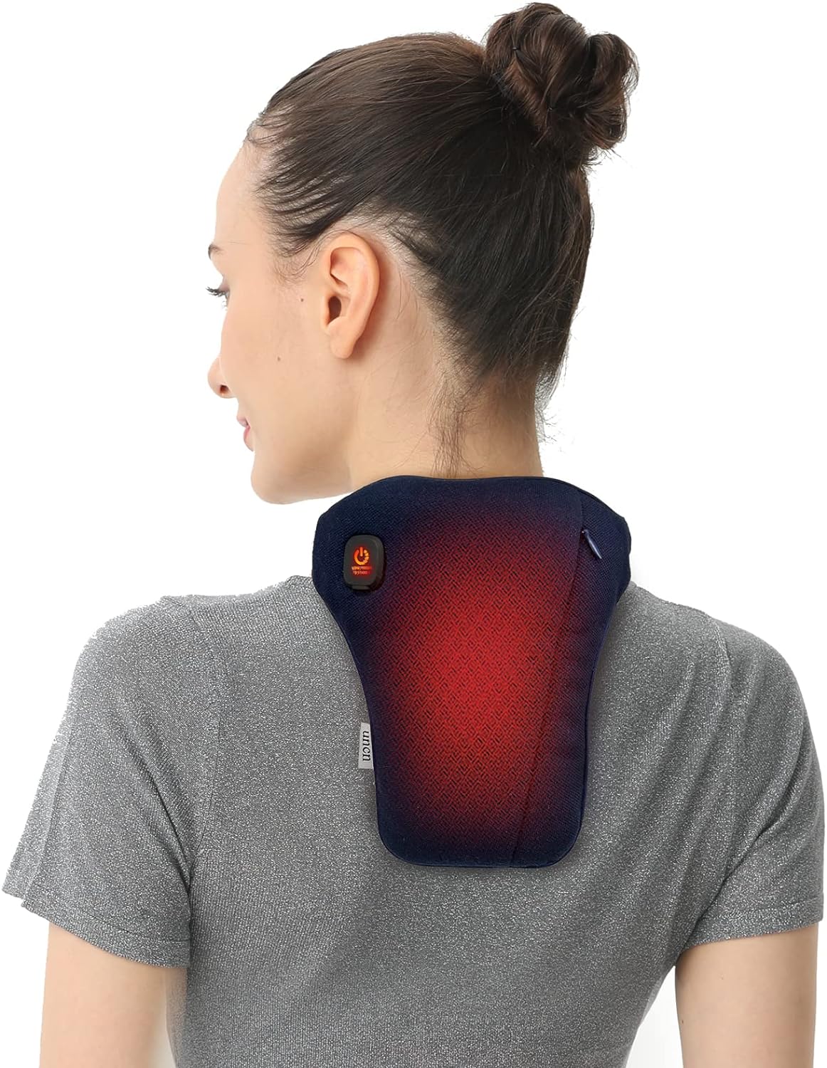 uncn Cordless Neck Heating Pad, Portable Electric Heated Neck Wrap for Neck Pain Relief, Auto Shut-Off,Hot Compress Hands-Free Neck Heat Pad for Neck Soreness & Stiffness Relief Washable Blue