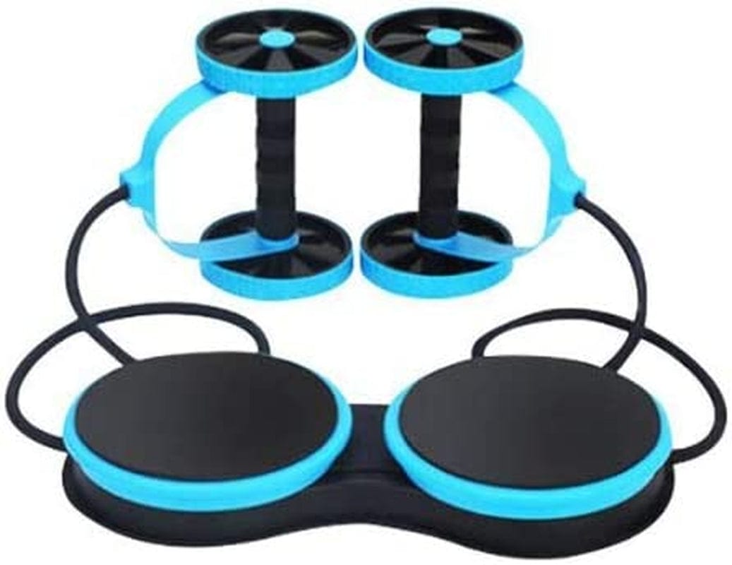 Abdominal Multifunctional Ab Wheel Double Roller with Resistance Bands/Knee Mat/Waist Twist Board Slimming Trainer Home Gym Exercise Equipment