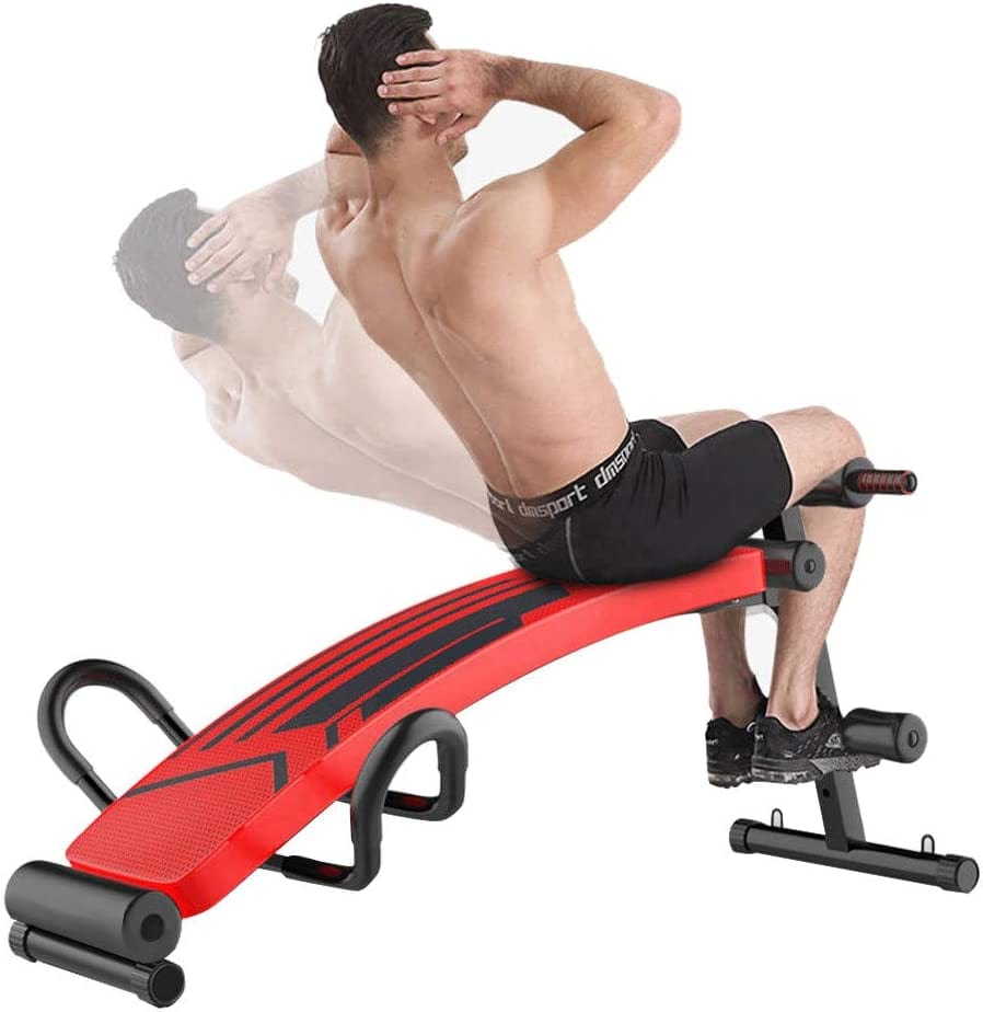 Adjustable Sit up Bench, Ab Workout Equipment, Weight Bench Crunch Board, Incline Sit up Board, Workout Benches with Reverse Crunch Handle, Strength Training Exercise Machine for Home Gym