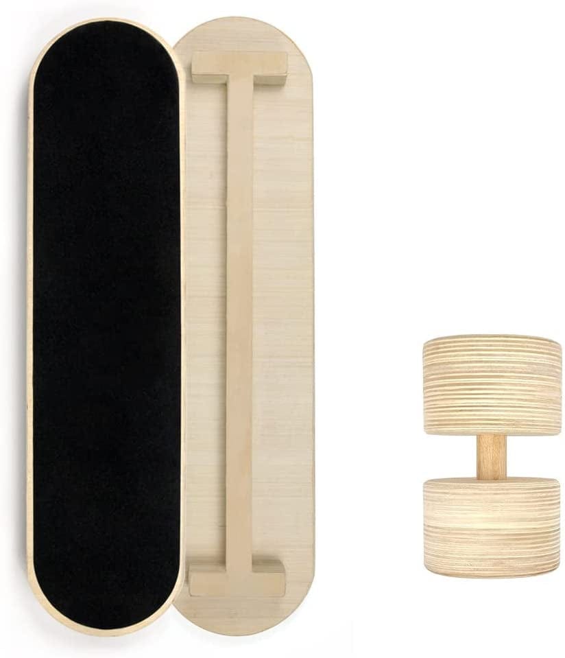 Vigorange Wooden Surf Balance Board Trainer with Adjustable Stoppers - Surfing Balance Board, Balance Board Surftrainer