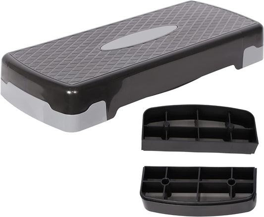 Vilobos Adjustable 4"-6" Step Platform, Trainer Workout Aerobic Stepper with 2 Removable Raisers Home Gym, Equipment for Cardio Fitness & Exercise