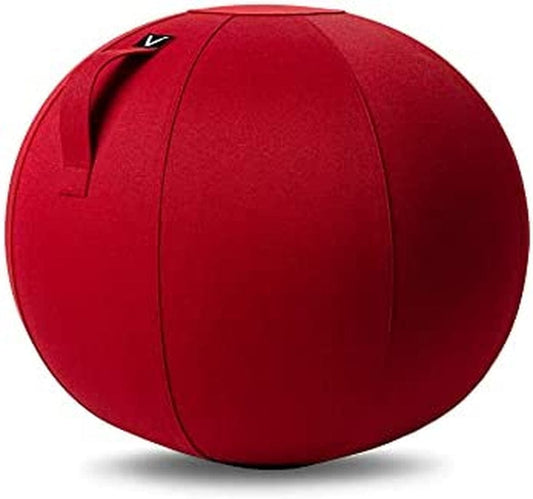 Vivora Luno Exercise Ball Chair, Cardinal Red Cover, Canvas, Standard Size (22 to 24 Inches), for Home Offices, Balance Training, Yoga Ball