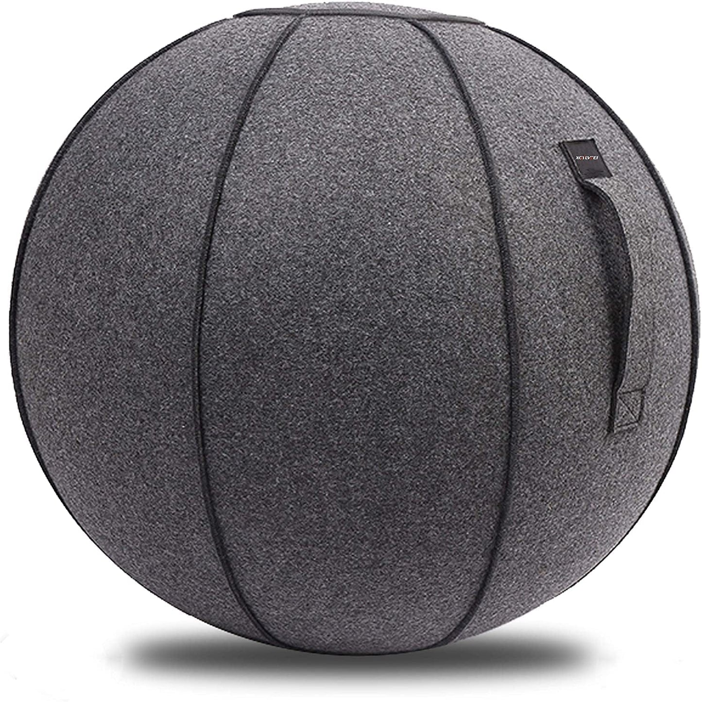 XGYLVFEI 65Cm Sitting Ball Chair for Office, Dorm, and Home, Pilates Exercise Yoga Ball with Cover, Lightweight Self-Standing Ergonomic Posture Activating Exercise Ball Solution with Handle and Pump