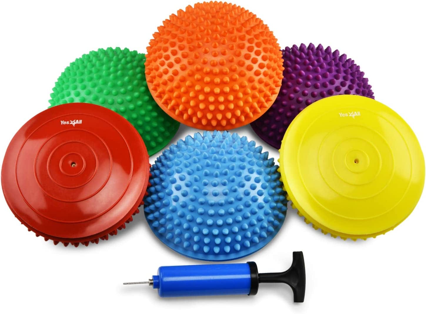 Yes4All 3 Shapes Hedgehog Balance Pods and Balance Disc, Rocky and Geometric Stability, Core Strength, Coordination, Massage for Adults, Obstacle Course for Kids and Dogs