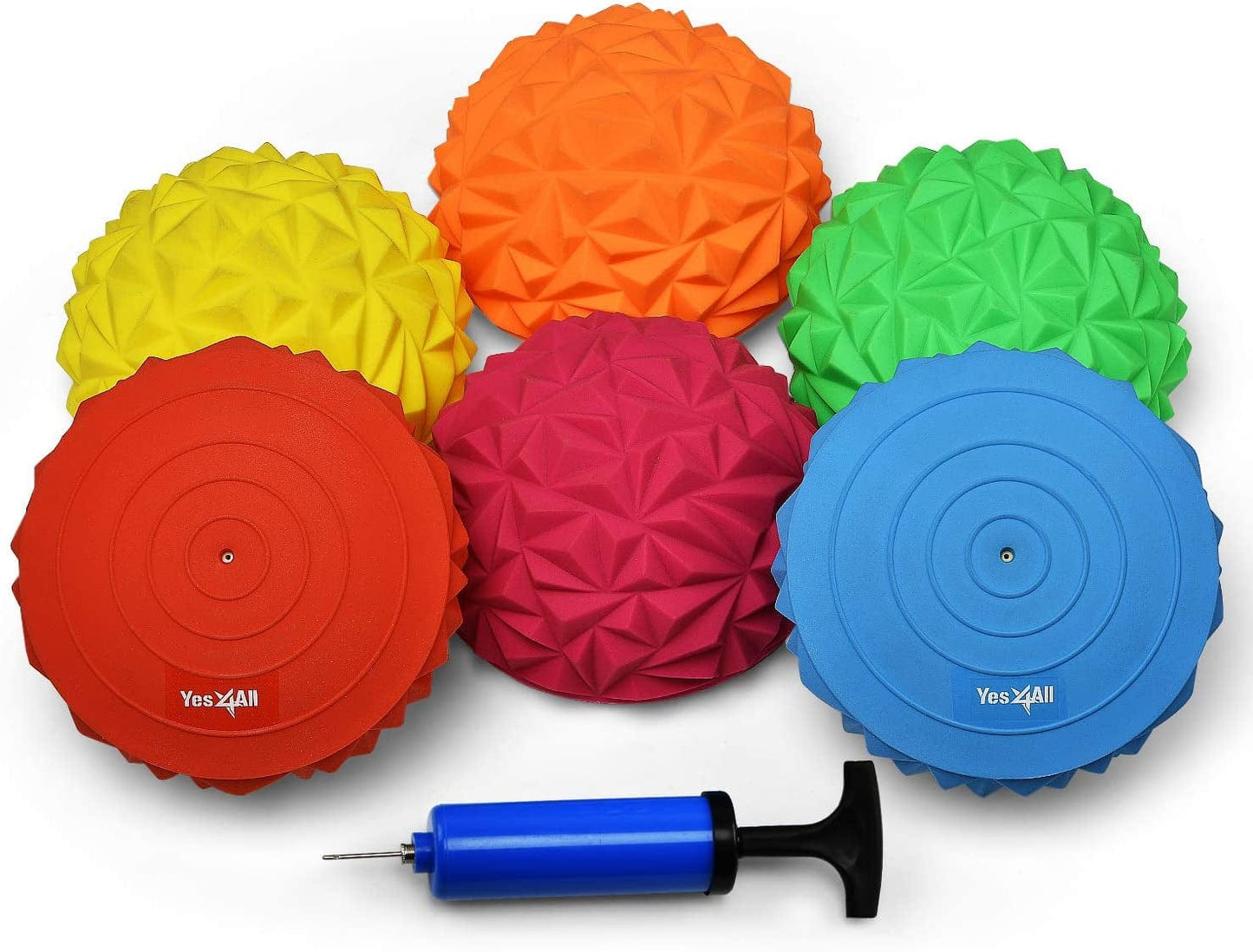 Yes4All 3 Shapes Hedgehog Balance Pods and Balance Disc, Rocky and Geometric Stability, Core Strength, Coordination, Massage for Adults, Obstacle Course for Kids and Dogs