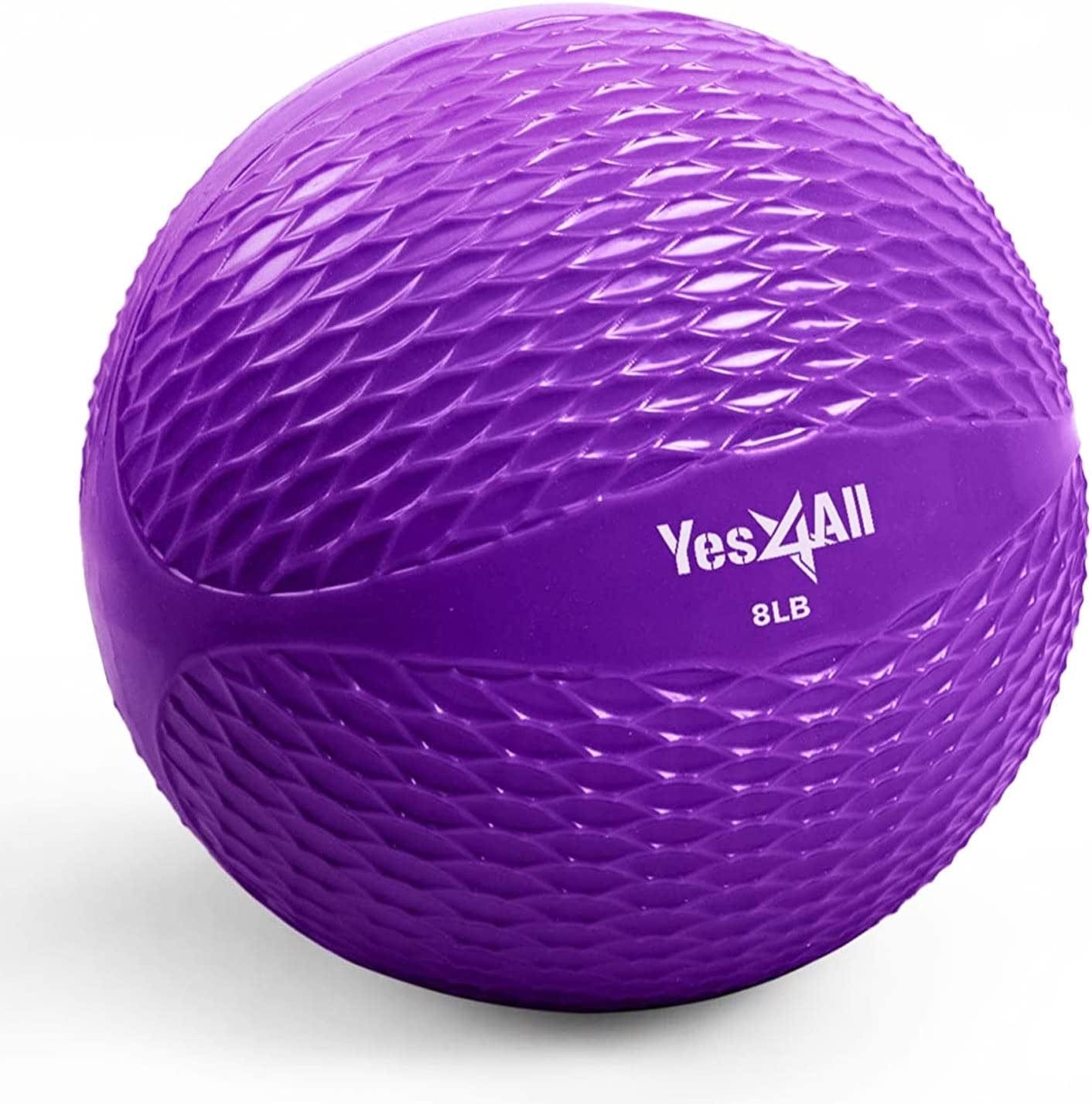 Yes4All Toning Ball (Marble/Diamond Grip/Smooth) - Soft Weighted Medicine Ball for Pilates, Yoga and Fitness
