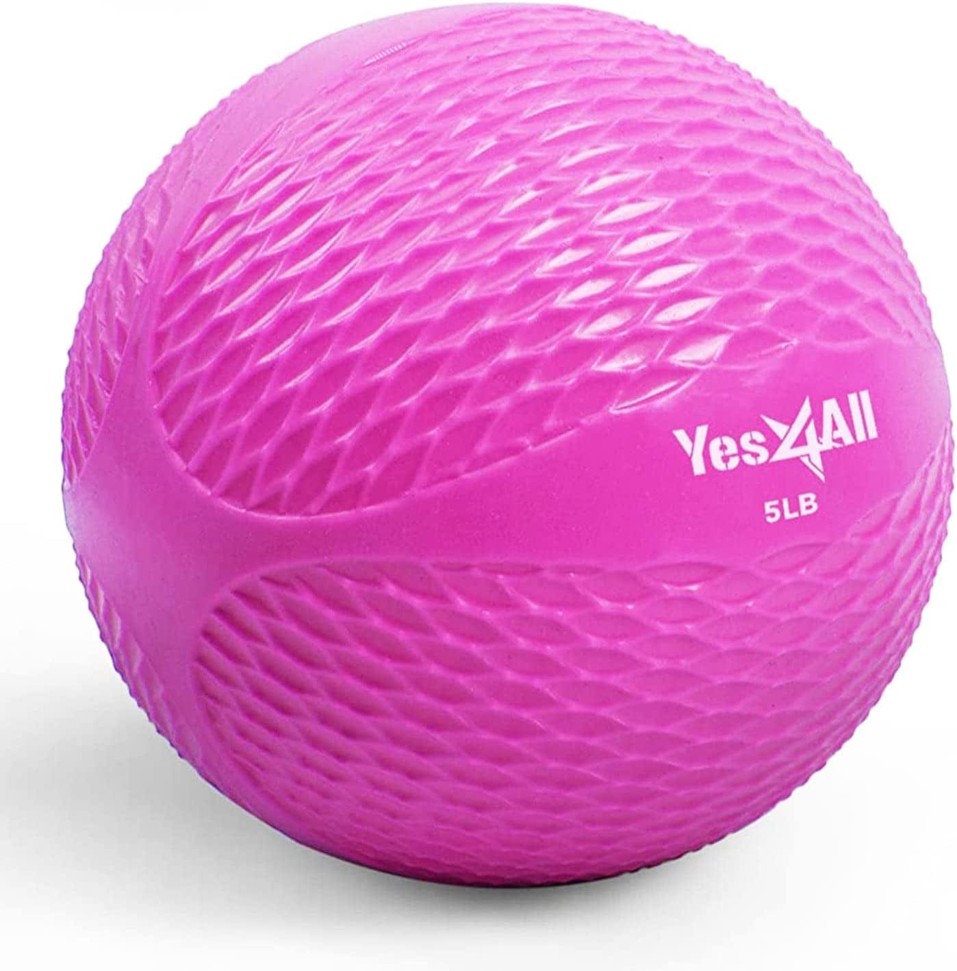 Yes4All Toning Ball (Marble/Diamond Grip/Smooth) - Soft Weighted Medicine Ball for Pilates, Yoga and Fitness