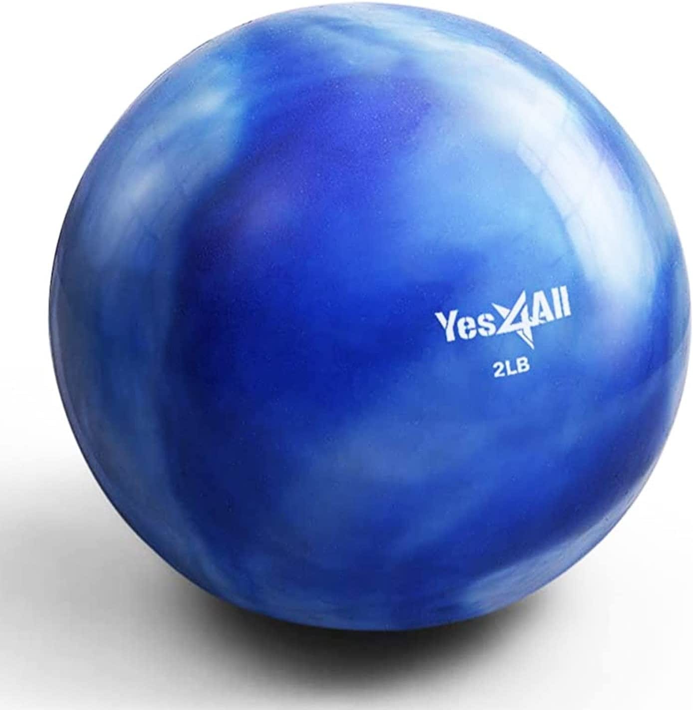 Yes4All Toning Ball (Marble/Diamond Grip/Smooth) - Soft Weighted Medicine Ball for Pilates, Yoga and Fitness