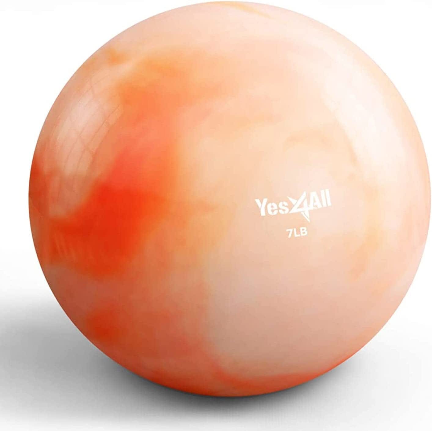 Yes4All Toning Ball (Marble/Diamond Grip/Smooth) - Soft Weighted Medicine Ball for Pilates, Yoga and Fitness