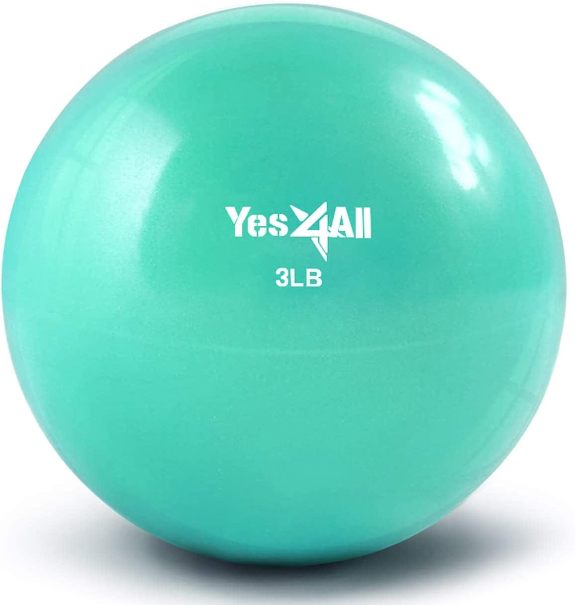 Yes4All Toning Ball (Marble/Diamond Grip/Smooth) - Soft Weighted Medicine Ball for Pilates, Yoga and Fitness