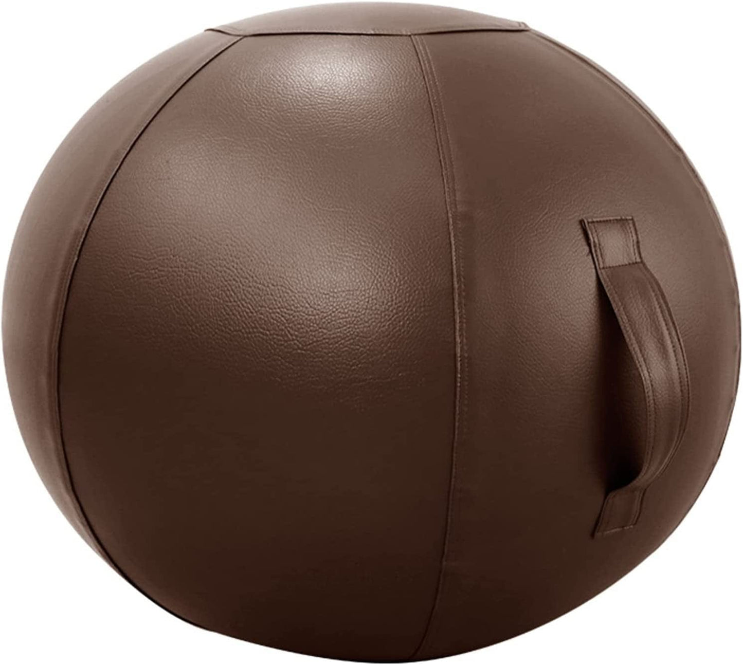Yoga Ball Chair with Stability Ball Cover Pilates Exercise Ball Chair for Office and Desk Ergonomic Posture Exercise Ball Seat with Handle and Pump,Brown,29.5In