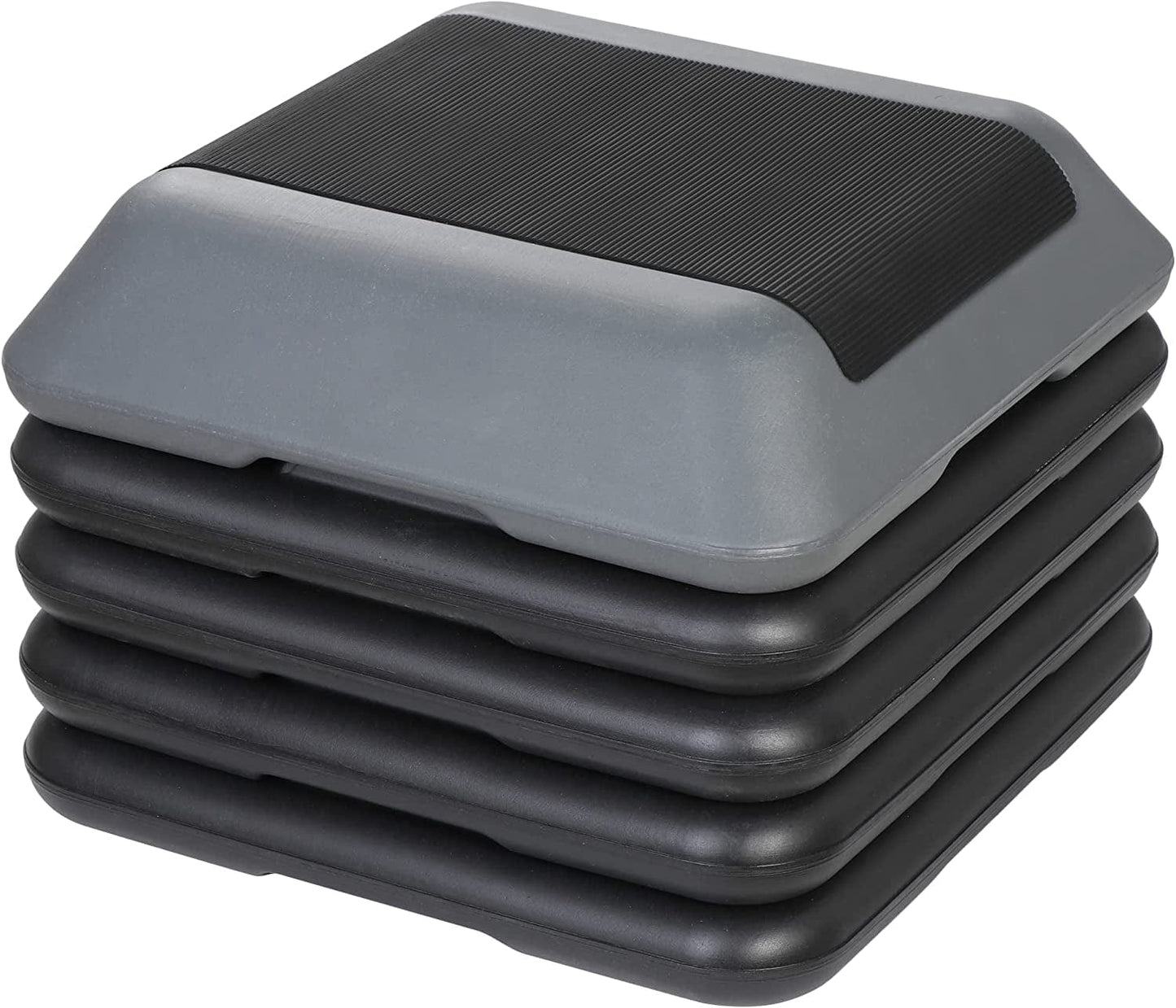 ZENY 16" X 16" High Step Aerobic Platform with 4 Risers Exercise Workout Stepper Height Adjustable 4'' - 6'' - 8''-10''-12''